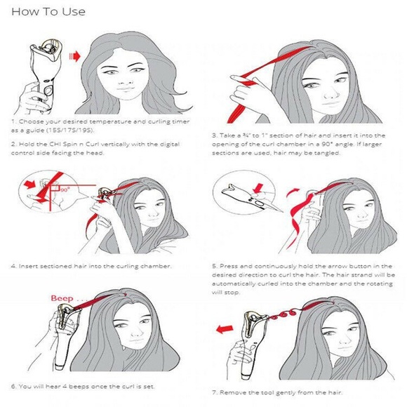 AIKO Ceramic Auto Rotating Hair Air Spin Curler Curling Iron Barrel LCD Display - Picture 8 of 12